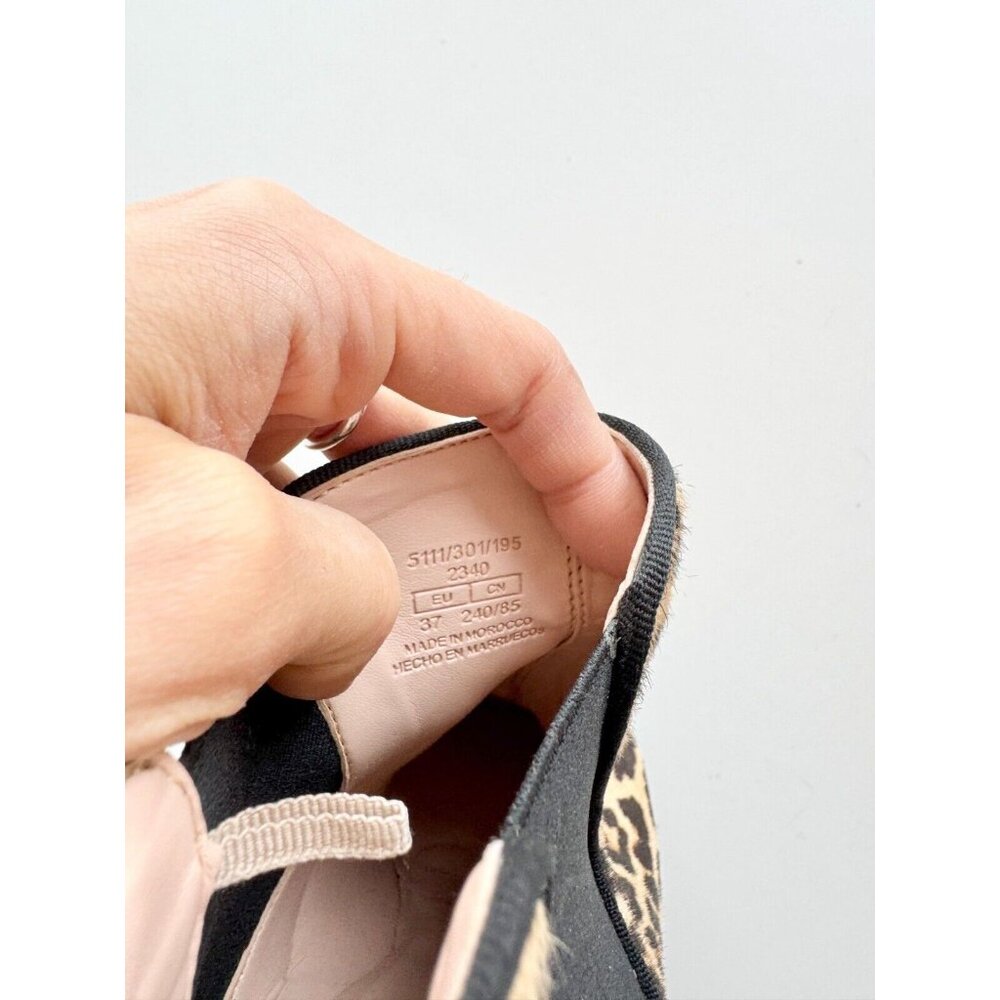 ZARA Leopard Print Calf Hair Leather Block Heel Chelsea Ankle Boots, Size 37 - Picture 14 of 15